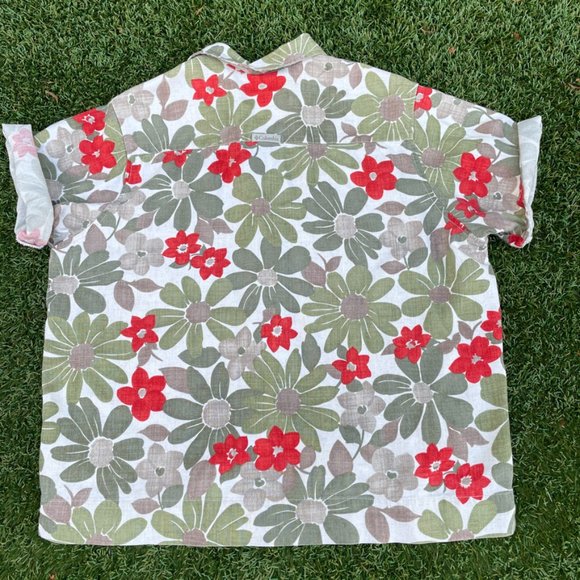 SOLD VINTAGE Columbia Floral Button Up Shirt Size L - Picture 6 of 7